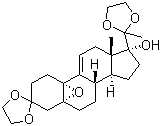 3,3,20,20-雙(亞乙二氧基)-17α-羥基-5α,10α-環(huán)氧-19-去甲孕甾-9(11)-烯結(jié)構(gòu)式_54201-83-1結(jié)構(gòu)式