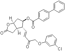 [1,1-聯(lián)苯]-4-羧酸 [3ar-[3aa,4a(e),5b,6aa]]-4-[4-(3-氯苯氧基)-3-氧代-1-丁烯]六氫-2-氧代-2H-環(huán)戊并[b]呋喃-5-基酯結(jié)構(gòu)式_54324-79-7結(jié)構(gòu)式