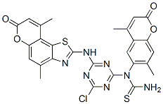 n-[4-氯-6-[(4,9-二甲基-7-氧代-7h-吡喃o[2,3-g]苯并噻唑-2-基)氨基]-1,3,5-噻嗪-2-基]-n-(4,7-二甲基-2-氧代-2H-1-苯并吡喃-6-基)-硫脲結(jié)構(gòu)式_546144-89-2結(jié)構(gòu)式