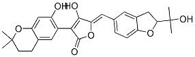 3-(3,4-二氫-7-羥基-2,2-二甲基-2H-1-苯并吡喃-6-基)-5-[(z)-[2,3-二氫-2-(1-羥基-1-甲基乙基)苯并呋喃-5-基]亞甲基]-4-羥基-2(5h)-呋喃酮結(jié)構(gòu)式_55215-39-9結(jié)構(gòu)式