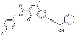 (9ci)-n-[(4-氯苯基)甲基]-4,7-二氫-2-(3-羥基-3-苯基-1-丙炔)-7-甲基-4-氧代-呋喃并[2,3-b]吡啶-5-羧酰胺結(jié)構(gòu)式_562101-82-0結(jié)構(gòu)式