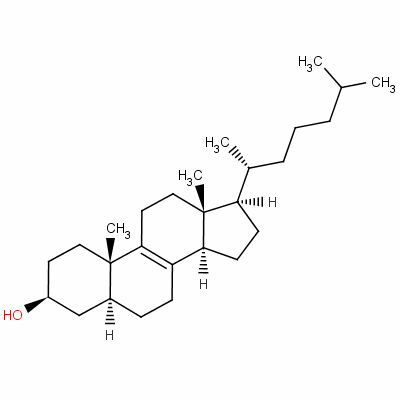 (3S,5S,10S,13R,14R,17R)-10,13-二甲基-17-[(2R)-6-甲基庚烷-2-基]-2,3,4,5,6,7,11,12,14,15,16,17-十二氫-1H-環(huán)戊二烯并[a]菲-3-醇結(jié)構(gòu)式_566-97-2結(jié)構(gòu)式