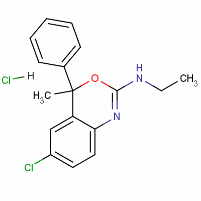 6-Chloro-n-ethyl-4-methyl-4-phenyl-4h-3,1-benzoxazin-2-amine monohydrochlorideStructure,56776-32-0Structure 6-Chloro-n-ethyl-4-methyl-4-phenyl-4h-3,1-benzoxazin-2-amine monohydrochloride Structure,56776-32-0Structure