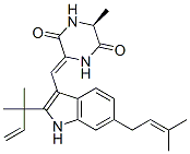 (6S,3z)-6α-甲基-3-[[2-(1,1-二甲基-2-丙烯基)-6-(3-甲基-2-丁烯)-1H-吲哚-3-基]亞甲基]哌嗪-2,5-二酮結(jié)構(gòu)式_57765-86-3結(jié)構(gòu)式