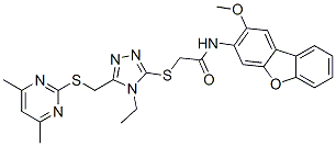 (9ci)-2-[[5-[[(4,6-二甲基-2-嘧啶)硫代]甲基]-4-乙基-4H-1,2,4-噻唑-3-基]硫代]-n-(2-甲氧基-3-二苯并呋喃)-乙酰胺結(jié)構(gòu)式_577998-44-8結(jié)構(gòu)式