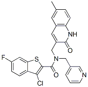 (9ci)-3-氯-n-[(1,2-二氫-6-甲基-2-氧代-3-喹啉)甲基]-6-氟-n-(3-吡啶甲基)-苯并[b]噻吩-2-羧酰胺結(jié)構(gòu)式_579449-26-6結(jié)構(gòu)式