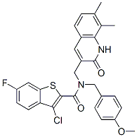 (9ci)-3-氯-n-[(1,2-二氫-7,8-二甲基-2-氧代-3-喹啉)甲基]-6-氟-n-[(4-甲氧基苯基)甲基]-苯并[b]噻吩-2-羧酰胺結構式_579451-53-9結構式