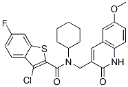 (9ci)-3-氯-n-環(huán)己基-n-[(1,2-二氫-6-甲氧基-2-氧代-3-喹啉)甲基]-6-氟-苯并[b]噻吩-2-羧酰胺結(jié)構(gòu)式_579457-39-9結(jié)構(gòu)式