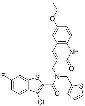 (9ci)-3-氯-n-[(6-乙氧基-1,2-二氫-2-氧代-3-喹啉)甲基]-6-氟-n-(2-噻吩甲基)-苯并[b]噻吩-2-羧酰胺結(jié)構(gòu)式_579458-79-0結(jié)構(gòu)式