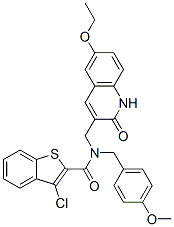 (9ci)-3-氯-n-[(6-乙氧基-1,2-二氫-2-氧代-3-喹啉)甲基]-n-[(4-甲氧基苯基)甲基]-苯并[b]噻吩-2-羧酰胺結(jié)構(gòu)式_579459-04-4結(jié)構(gòu)式