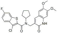 (9ci)-3-氯-n-環(huán)戊基-n-[(1,2-二氫-6,7-二甲氧基-2-氧代-3-喹啉)甲基]-6-氟-苯并[b]噻吩-2-羧酰胺結(jié)構(gòu)式_579459-50-0結(jié)構(gòu)式