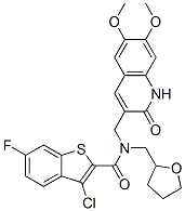 (9ci)-3-氯-n-[(1,2-二氫-6,7-二甲氧基-2-氧代-3-喹啉)甲基]-6-氟-n-[(四氫-2-呋喃)甲基]-苯并[b]噻吩-2-羧酰胺結構式_579459-58-8結構式