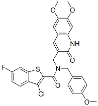 (9ci)-3-氯-n-[(1,2-二氫-6,7-二甲氧基-2-氧代-3-喹啉)甲基]-6-氟-n-[(4-甲氧基苯基)甲基]-苯并[b]噻吩-2-羧酰胺結(jié)構(gòu)式_579516-56-6結(jié)構(gòu)式