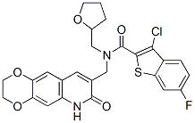 (9ci)-3-氯-6-氟-n-[(四氫-2-呋喃)甲基]-n-[(2,3,6,7-四氫-7-氧代-1,4-二噁英并[2,3-g]喹啉-8-基)甲基]-苯并[b]噻吩-2-羧酰胺結(jié)構(gòu)式_579518-30-2結(jié)構(gòu)式