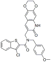 (9ci)-3-氯-n-[(4-甲氧基苯基)甲基]-n-[(2,3,6,7-四氫-7-氧代-1,4-二噁英并[2,3-g]喹啉-8-基)甲基]-苯并[b]噻吩-2-羧酰胺結(jié)構(gòu)式_579518-87-9結(jié)構(gòu)式