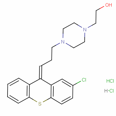 2-[4-[(3Z)-3-(2-氯噻噸-9-基)丙基]哌嗪-1-基]乙醇雙鹽酸鹽結(jié)構(gòu)式_58045-23-1結(jié)構(gòu)式