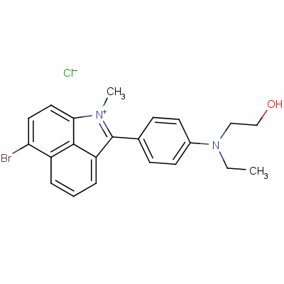 6-溴-2-[4-[乙基(2-羥基乙基)氨基]苯基]-1-甲基苯并[cd]吲哚鎓氯化物結(jié)構(gòu)式_58441-54-6結(jié)構(gòu)式