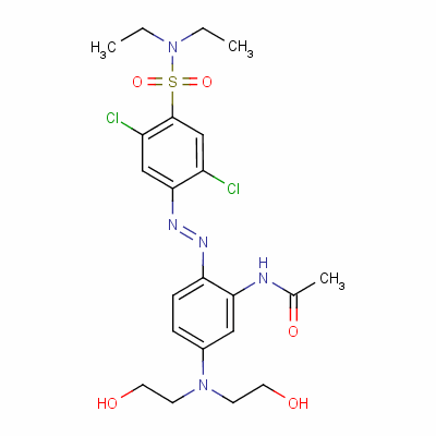 N-[5-[雙(2-羥基乙基)氨基]-2-[[2,5-二氯-4-[(二乙基氨基)磺酰基]苯基]氮雜]苯基]乙酰胺結構式_58547-80-1結構式