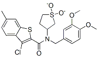 (9ci)-3-氯-n-[(3,4-二甲氧基苯基)甲基]-6-甲基-n-(四氫-1,1-二氧化物-3-噻吩)-苯并[b]噻吩-2-羧酰胺結(jié)構(gòu)式_586994-82-3結(jié)構(gòu)式