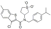 (9ci)-3-氯-6-甲基-n-[[4-(1-甲基乙基)苯基]甲基]-n-(四氫-1,1-二氧化物-3-噻吩)-苯并[b]噻吩-2-羧酰胺結(jié)構(gòu)式_587003-20-1結(jié)構(gòu)式