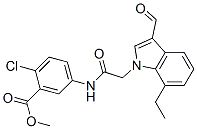 (9CI)-2-氯-5-[[(7-乙基-3-甲?；?1H-吲哚-1-基)乙酰基]氨基]-苯甲酸甲酯結(jié)構(gòu)式_593237-13-9結(jié)構(gòu)式