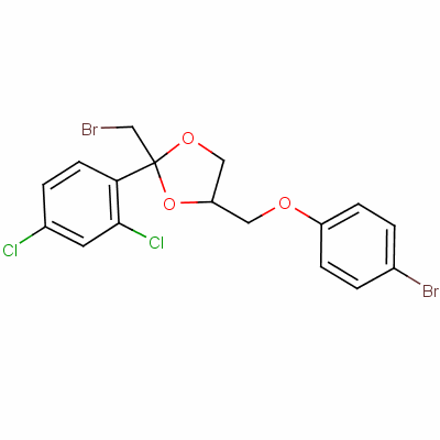 (Z)-2-(溴甲基)-4-(4-溴苯氧基甲基)-2-(2,4-二氯苯基)-1,3-二氧戊環(huán)結(jié)構(gòu)式_59363-05-2結(jié)構(gòu)式