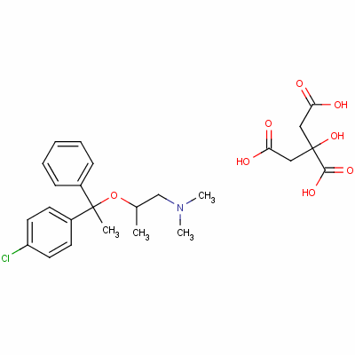 [2-[1-(4-Chlorophenyl)-1-phenylethoxy]propyl]dimethylammonium dihydrogen 2-hydroxypropane-1,2,3-tricarboxylate Structure,5964-37-4Structure