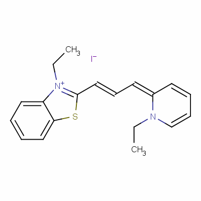 3-乙基-2-[3-(1-乙基-1H-吡啶-2-亞基)丙-1-烯基]苯并噻唑鎓碘化物結(jié)構(gòu)式_59652-06-1結(jié)構(gòu)式