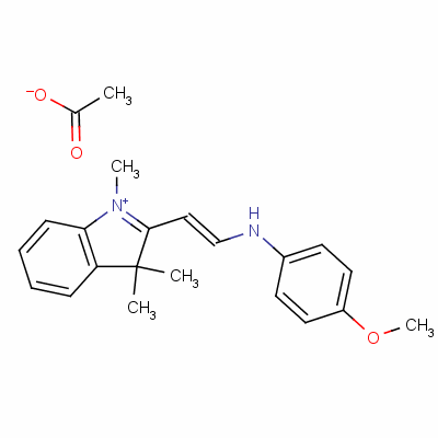 2-[2-[(4-Methoxyphenyl)amino]vinyl]-1,3,3-trimethyl-3h-indolium acetate Structure,59737-02-9Structure