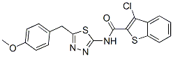 (9ci)-3-氯-n-[5-[(4-甲氧基苯基)甲基]-1,3,4-噻二唑-2-基]-苯并[b]噻吩-2-羧酰胺結(jié)構(gòu)式_600122-37-0結(jié)構(gòu)式