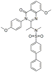 n-[1-[3,4-二氫-8-甲氧基-3-(4-甲氧基苯基)-4-氧代-2-喹唑啉yl]乙基]-n-甲基-[1,1-聯(lián)苯]-4-磺酰胺結構式_602315-90-2結構式