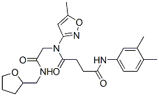 (9ci)-n-(3,4-二甲基苯基)-n-(5-甲基-3-異噁唑基)-n-[2-氧代-2-[[(四氫-2-呋喃)甲基]氨基]乙基]-丁烷二酰胺結構式_602322-26-9結構式