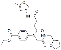 (9ci)-4-[[4-[(5-甲基-3-異噁唑基)氨基]-1,4-二氧代丁基][2-氧代-2-[[(四氫-2-呋喃)甲基]氨基]乙基]氨基]-苯甲酸乙酯結(jié)構(gòu)式_602322-39-4結(jié)構(gòu)式