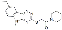 (9ci)-1-[[(8-乙基-5-甲基-5H-1,2,4-噻嗪并[5,6-b]吲哚-3-基)硫代]乙?；鵠-哌啶結(jié)構(gòu)式_603946-64-1結(jié)構(gòu)式