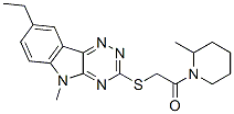 (9ci)-1-[[(8-乙基-5-甲基-5H-1,2,4-噻嗪并[5,6-b]吲哚-3-基)硫代]乙酰基]-2-甲基-哌啶結(jié)構(gòu)式_603946-75-4結(jié)構(gòu)式