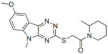 (9ci)-1-[[(8-甲氧基-5-甲基-5H-1,2,4-噻嗪并[5,6-b]吲哚-3-基)硫代]乙?；鵠-2-甲基-哌啶結(jié)構(gòu)式_603947-60-0結(jié)構(gòu)式