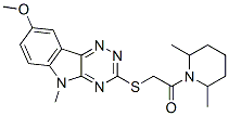 (9ci)-1-[[(8-甲氧基-5-甲基-5H-1,2,4-噻嗪并[5,6-b]吲哚-3-基)硫代]乙?；鵠-2,6-二甲基-哌啶結(jié)構(gòu)式_603947-61-1結(jié)構(gòu)式