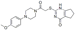 (9ci)-1-(4-甲氧基苯基)-4-[[(4,5,6,7-四氫-4-氧代-1H-環(huán)戊并嘧啶-2-基)硫代]乙?；鵠-哌嗪結(jié)構(gòu)式_604749-66-8結(jié)構(gòu)式