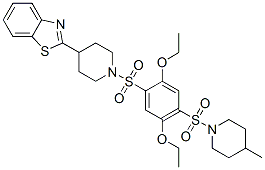 (9CI)-4-(2-苯并噻唑)-1-[[2,5-二乙氧基-4-[(4-甲基-1-哌啶基)磺?；鵠苯基]磺?；鵠-哌啶結(jié)構(gòu)式_606083-08-3結(jié)構(gòu)式