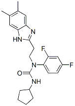 (9CI)-n-環(huán)戊基-n-(2,4-二氟苯基)-n-[2-(5,6-二甲基-1H-苯并咪唑-2-基)乙基]-脲結構式_606091-58-1結構式