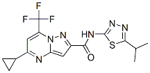 (9CI)-5-環(huán)丙基-N-[5-(1-甲基乙基)-1,3,4-噻二唑-2-基]-7-(三氟甲基)-吡唑并[1,5-a]嘧啶-2-羧酰胺結(jié)構(gòu)式_606096-60-0結(jié)構(gòu)式