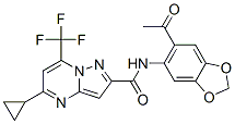 (9CI)-N-(6-乙?；?1,3-苯并二氧雜環(huán)戊烯l-5-基)-5-環(huán)丙基-7-(三氟甲基)-吡唑并[1,5-a]嘧啶-2-羧酰胺結(jié)構(gòu)式_606096-67-7結(jié)構(gòu)式