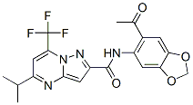 (9CI)-N-(6-乙?；?1,3-苯并二氧雜環(huán)戊烯l-5-基)-5-(1-甲基乙基)-7-(三氟甲基)-吡唑并[1,5-a]嘧啶-2-羧酰胺結構式_606096-69-9結構式