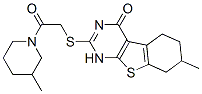 (9ci)-1-[[(1,4,5,6,7,8-六氫-7-甲基-4-氧代[1]苯并噻吩并[2,3-d]嘧啶-2-基)硫代]乙?；鵠-3-甲基-哌啶結(jié)構(gòu)式_606106-60-9結(jié)構(gòu)式