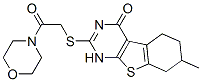 (9ci)-4-[[(1,4,5,6,7,8-六氫-7-甲基-4-氧代[1]苯并噻吩并[2,3-d]嘧啶-2-基)硫代]乙?；鵠-嗎啉結(jié)構(gòu)式_606106-63-2結(jié)構(gòu)式