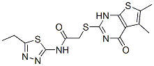 (9ci)-2-[(1,4-二氫-5,6-二甲基-4-氧代噻吩并[2,3-d]嘧啶-2-基)硫代]-n-(5-乙基-1,3,4-噻二唑-2-基)-乙酰胺結(jié)構(gòu)式_606108-38-7結(jié)構(gòu)式