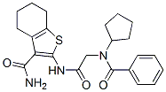 (9ci)-2-[[(苯甲酰基環(huán)戊基氨基)乙?；鵠氨基]-4,5,6,7-四氫-苯并[b]噻吩-3-羧酰胺結(jié)構(gòu)式_606108-88-7結(jié)構(gòu)式