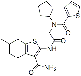 (9ci)-2-[[[環(huán)戊基(2-噻吩羰基)氨基]乙?；鵠氨基]-4,5,6,7-四氫-6-甲基-苯并[b]噻吩-3-羧酰胺結(jié)構(gòu)式_606109-66-4結(jié)構(gòu)式