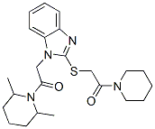 (9CI)-2,6-二甲基-1-[[2-[[2-氧代-2-(1-哌啶基)乙基]硫代]-1H-苯并咪唑-1-基]乙?；鵠-哌啶結(jié)構(gòu)式_606110-35-4結(jié)構(gòu)式