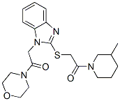 (9ci)-4-[[2-[[2-(3-甲基-1-哌啶基)-2-氧代乙基]硫代]-1H-苯并咪唑-1-基]乙?；鵠-嗎啉結(jié)構(gòu)式_606110-59-2結(jié)構(gòu)式